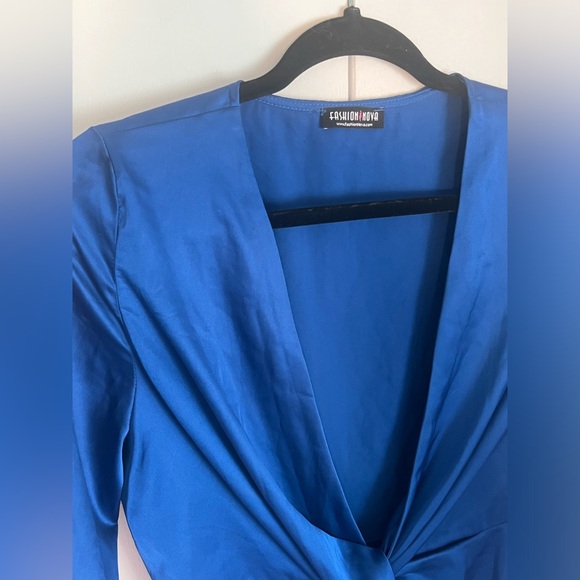 Fashion Nova Satin Dress sz L - Picture 5 of 11
